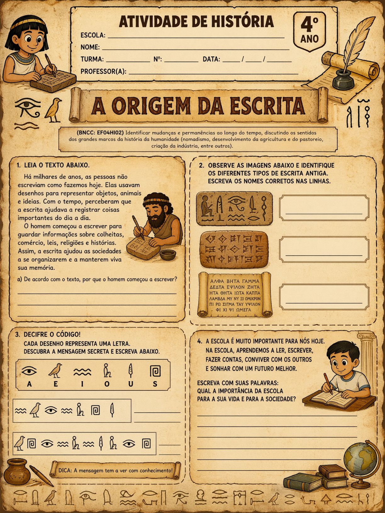 Amostra atividade de Português