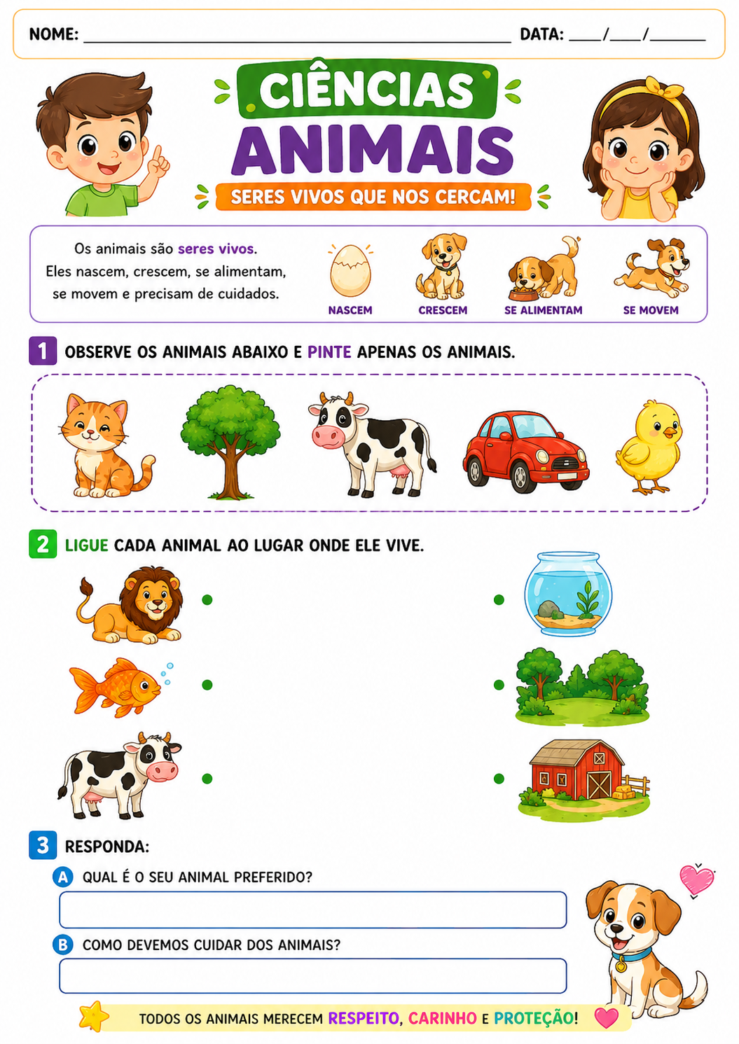 Amostra atividade de Ciências